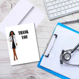 Thank You Doctor Greeting Card, Woman Illustration